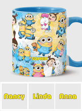 Load image into Gallery viewer, Personalized Yellow Monster Accent Mug for Kids - Custom Name Gift