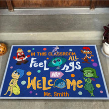 Load image into Gallery viewer, Personalized Classroom Doormat All Feelings Welcome Gift for Teacher