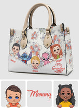 Load image into Gallery viewer, Personalized Leather Handbag for Grandma with Custom Characters