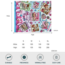 Load image into Gallery viewer, Personalized Flannel Mouse Blanket Custom Name Gift for Couples