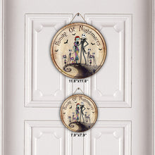 Load image into Gallery viewer, Personalized Round Wood Sign Family Of Nightmares Decor Gift
