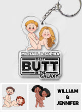 Load image into Gallery viewer, Personalized Transparent Acrylic Keychain Custom Name Gift for Couples