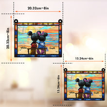 Load image into Gallery viewer, Personalized Mickey Mouse Window Hanging Suncatcher Ornament Gift for Couples