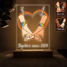 Load image into Gallery viewer, Personalized LGBT Support Shaped Plaque Light Base Gift