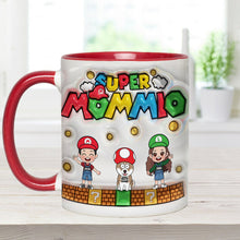 Load image into Gallery viewer, Personalized Super Mommy Accent Mug Custom Name Gift for Mom
