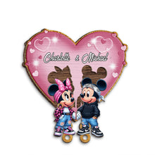Load image into Gallery viewer, Personalized Wood Key Holder with Heart Design for Couples