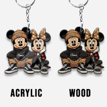 Load image into Gallery viewer, Personalized Chicano Mouse Keychain Custom Name Gift for Couple