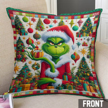 Load image into Gallery viewer, Personalized Grinchmas Throw Pillow Custom Name Christmas Gift