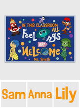 Load image into Gallery viewer, Personalized Classroom Doormat All Feelings Welcome Gift for Teacher