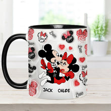 Load image into Gallery viewer, Personalized I Love You Mouse Accent Mug with Custom Names Gift