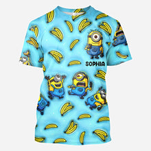 Load image into Gallery viewer, Personalized Minion All Over Shirt Custom Name Birthday Gift