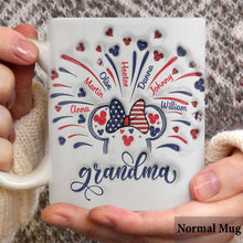 Load image into Gallery viewer, Personalized Firework Mouse Mug Custom Family Names Gift for Grandma