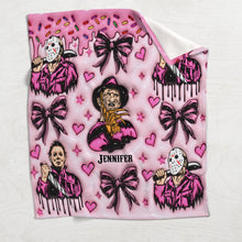 Load image into Gallery viewer, Personalized Horror Movie Fan Blanket Custom Gift for Birthday Halloween