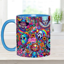 Load image into Gallery viewer, Personalized Colorful Horror Accent Mug with Custom Name - Perfect for Halloween