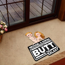 Load image into Gallery viewer, Personalized Best Butt In The Galaxy Shaped Doormat Gift