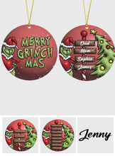 Load image into Gallery viewer, Personalized Merry Grinchmas Christmas Ornament Gift for Family