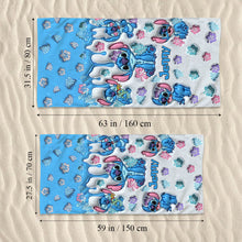 Load image into Gallery viewer, Personalized Ohana Beach Towel Custom Name Gift for Family