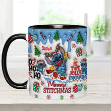 Load image into Gallery viewer, Personalized Merry Stitchmas Accent Mug Custom Name Gift