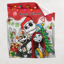 Load image into Gallery viewer, Personalized Nightmare Before Christmas Blanket Custom Name Gift