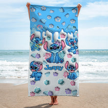 Load image into Gallery viewer, Personalized Ohana Beach Towel Custom Name Gift for Family
