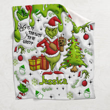 Load image into Gallery viewer, Personalized Grinchmas Blanket Soft Flannel Gift for Christmas