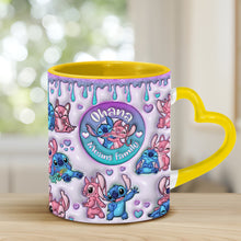 Load image into Gallery viewer, Personalized Heart Handle Mug Ohana Means Family Gift