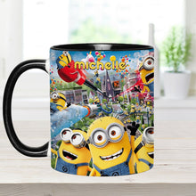 Load image into Gallery viewer, Personalized Minions Accent Mug Custom Name Gift for Kids