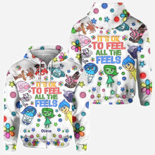 Load image into Gallery viewer, Personalized All Over Shirt with Fun 'All The Feels' Design for Kids