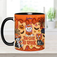 Load image into Gallery viewer, Personalized Halloween Accent Mug Cute Cat Design Gift