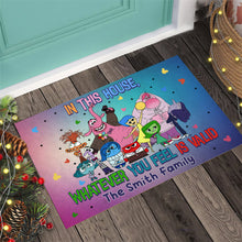 Load image into Gallery viewer, Personalized Doormat Colorful House Theme Custom Family Name Gift