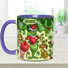 Load image into Gallery viewer, Personalized Grinch Accent Mug & Coaster Custom Name Gift
