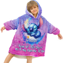 Load image into Gallery viewer, Personalized Ohana Blanket Hoodie Custom Gift for Her