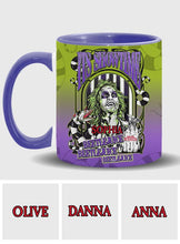Load image into Gallery viewer, Personalized Beetlejuice Accent Mug Custom Name Halloween Gift
