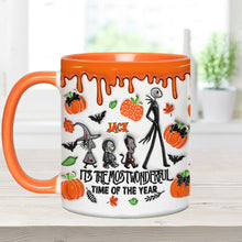 Load image into Gallery viewer, Personalized Autumn Skeleton Accent Mug Custom Name Gift