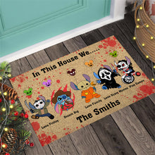 Load image into Gallery viewer, Personalized Doormat In This House Ohana Family Gift