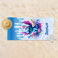 Load image into Gallery viewer, Personalized Ohana Beach Towel Custom Name Gift for Summer