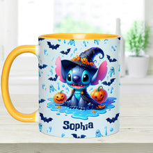 Load image into Gallery viewer, Personalized Halloween Ohana Accent Mug with Custom Name