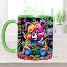 Load image into Gallery viewer, Personalized Don't Care Bear Weed Accent Mug Custom Name Gift