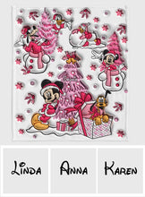 Load image into Gallery viewer, Personalized Let It Snow Mouse Blanket Custom Name Soft Flannel Gift