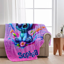 Load image into Gallery viewer, Personalized Ohana Blanket Custom Name Gift for Kids
