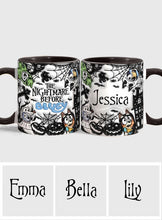 Load image into Gallery viewer, Personalized Nightmare Accent Mug Custom Name Gift for Halloween