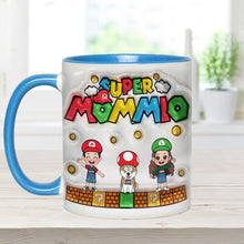 Load image into Gallery viewer, Personalized Super Mommy Accent Mug Custom Name Gift for Mom