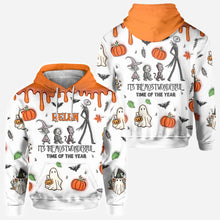 Load image into Gallery viewer, Personalized Autumn Skeleton All Over Shirt Custom Name Halloween Gift