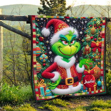 Load image into Gallery viewer, Personalized Grinchmas Quilt Holiday Gift for Kids & Family