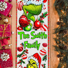 Load image into Gallery viewer, Personalized Grinchmas Family Table Runner Christmas Decor