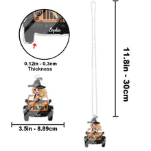 Load image into Gallery viewer, Personalized Witch Car Ornament Custom Shaped Gift for Halloween