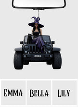 Load image into Gallery viewer, Personalized Witch Car Ornament Custom Name Gift for Halloween