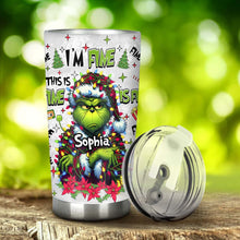 Load image into Gallery viewer, Personalized Grinch Tumbler Christmas Gift for Mom with Name