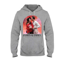 Load image into Gallery viewer, Personalized Couple T-shirt & Hoodie Custom Names Gift for Valentine’s Day