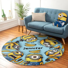 Load image into Gallery viewer, Personalized Minion Round Rug Custom Name Gift for Kids